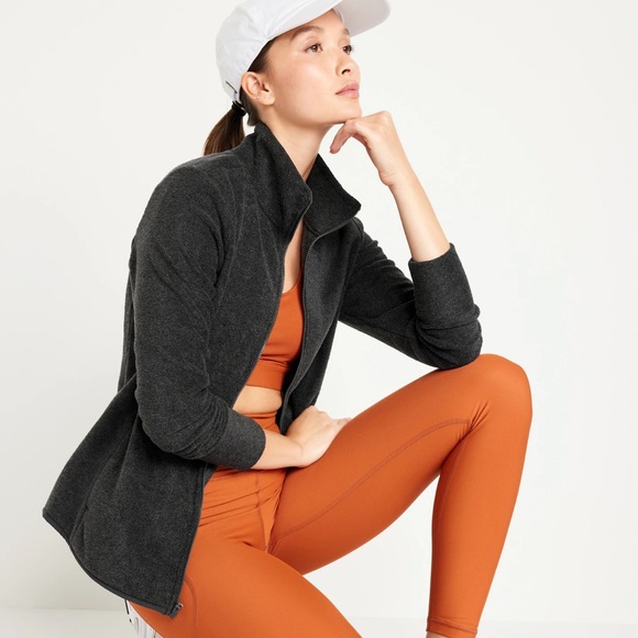 NWT OLD NAVY Microfleece Zip Jacket Color: Charcoal Heather - Picture 3 of 5